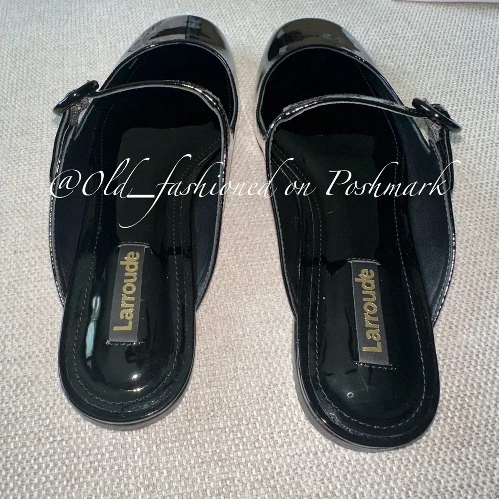 LARROUDÉ Blair Leather Mules - Black